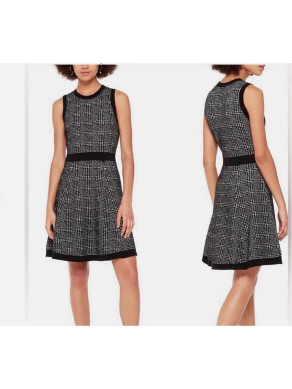 NWOT Kate Spade soft wool black blend Mod plaid dress size Small